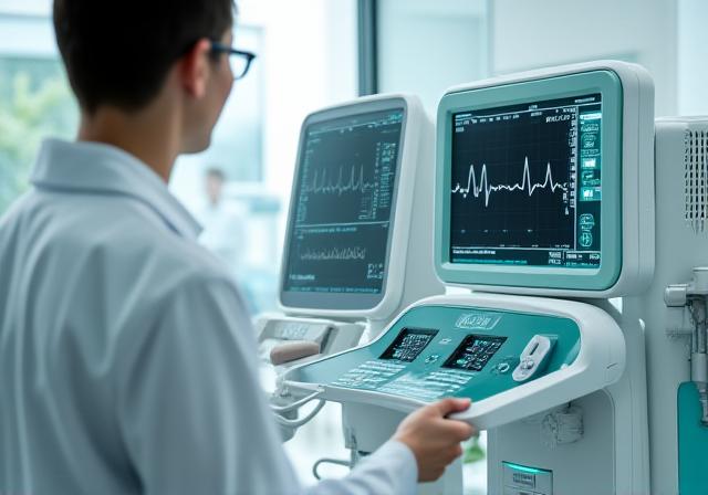 Cardiology diagnostic equipment in a modern clinic